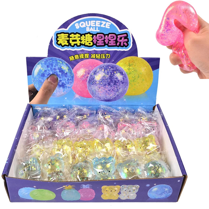 Glitter Gummy Bear Needoh Stress Toy