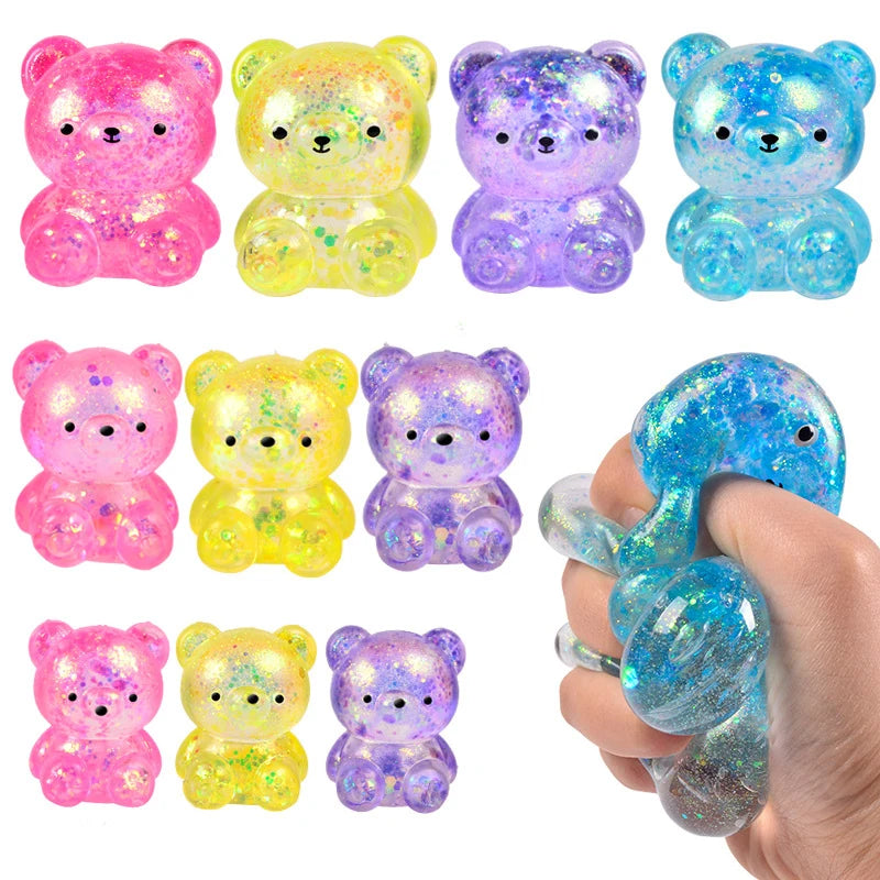 Glitter Gummy Bear Needoh Stress Toy