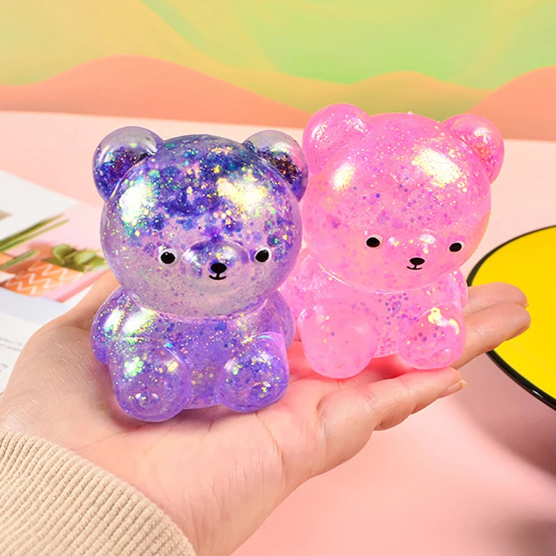 Glitter Gummy Bear Needoh Stress Toy