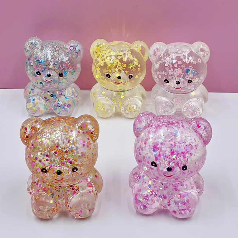 Glitter Gummy Bear Needoh Stress Toy